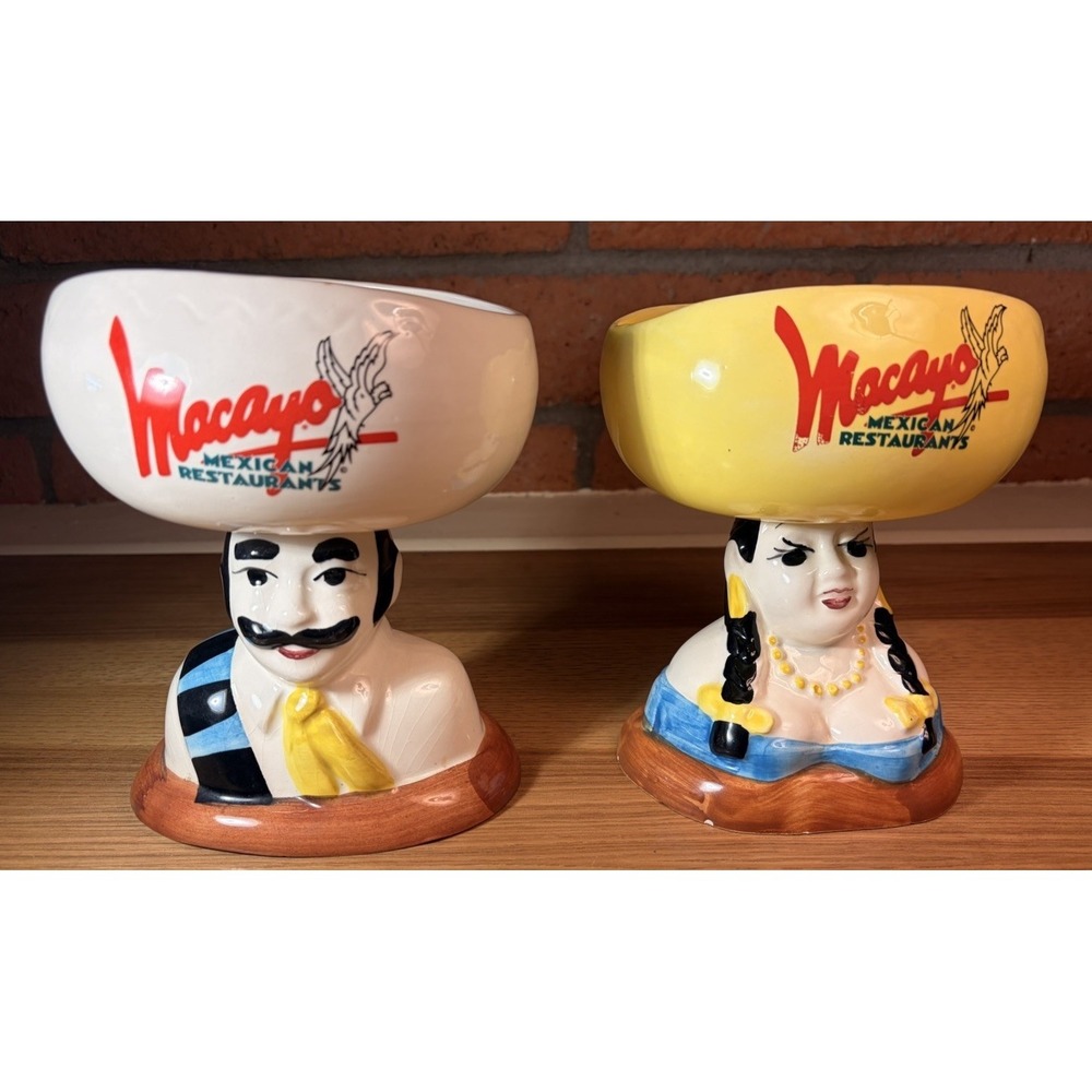 Macayos Mexican Kitchen Bar & Restaurant Cocktail Ceramic Salsa Bowl 7 In Tall